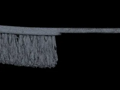 Brush High Poly with wooden handle 3D model