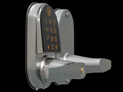 Smart Digital Lock With Keypad PBR 3D model