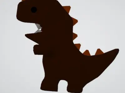 Low poly Orange T-rex plushie Low-poly 3D model