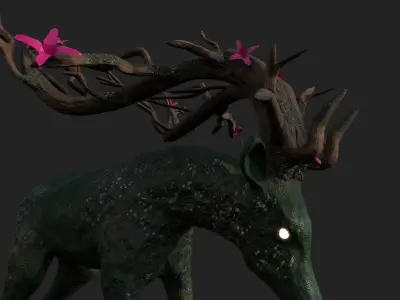 Fantastic Deer  Mystic Low-poly 3D model