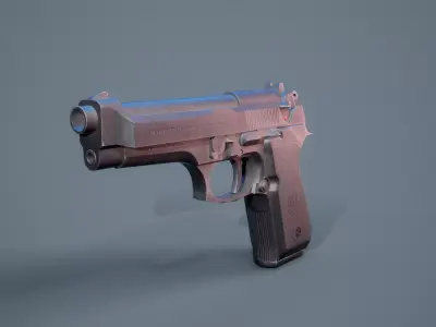 Beretta 9mm Low-poly 3D model