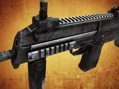 MP7 Submachine gun Low-poly 3D model purchase