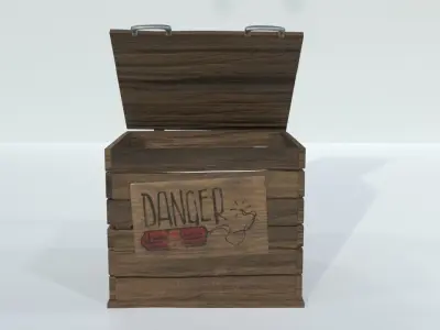 crates wooden Low-poly 3D model