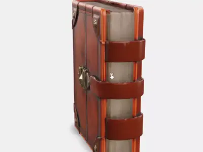 Leather Spell book Low-poly 3D model