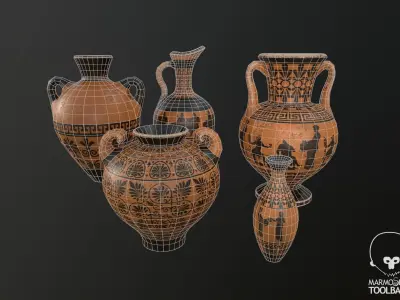 Vases Vol 01 - PBR Low-poly 3D model