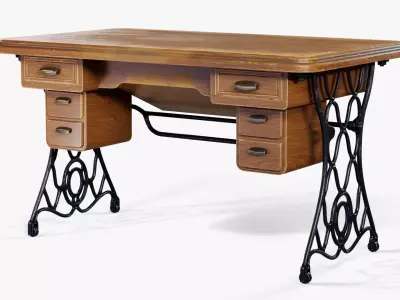 Table Tailor Workshop Low-poly 3D model