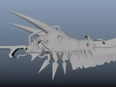 Relic Weapon Ritual Cleaver Low-poly 3D model