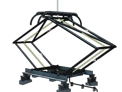 Animated tram pantograph Low-poly 3D model