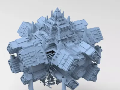 Luxor Sci fi Docking array tower 5 3D model