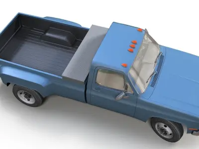 Pickup truck 1ton Low-poly 3D model