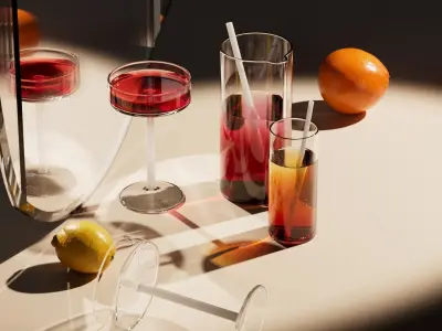 polypasta - Glass Collection Studio Scene 01 3D model