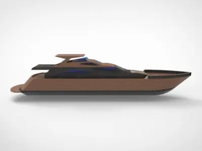 Island yacht 3D model