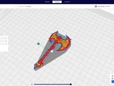 fantasy axe 3D print model