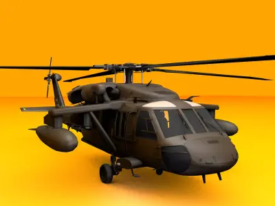 Uh-60 Black Hawk Utility Low-poly 3D model