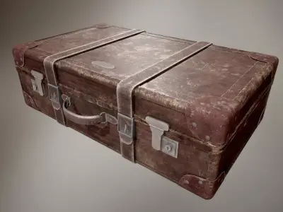 Vintage  suitcase -lowpoly 3d model Low-poly 3D model