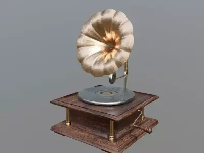 Antique Phonograph Gramophone  Low-poly 3D model
