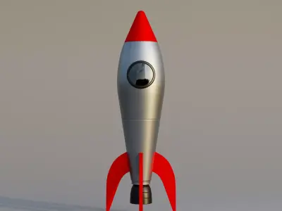 Cartoon Rocket Low Poly 3D Model Low-poly 3D model