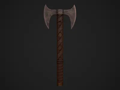 Old Norse Axe - Brooir Hata Low-poly 3D model