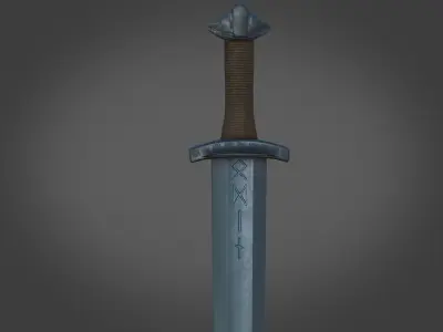 Stylized Viking sword Low-poly 3D model