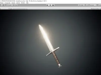 Gothic Sword Free low-poly 3D model