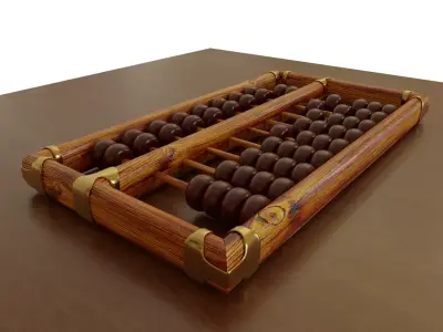 Chinese Abacus Suanpan Low-poly 3D model
