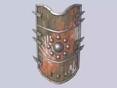 Orc shield Low-poly 3D model