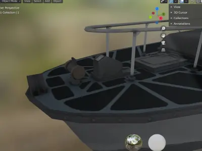 boat 3 Low-poly 3D model