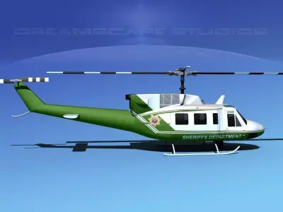 Bell 212 V05 Sheriffs Department 3D model