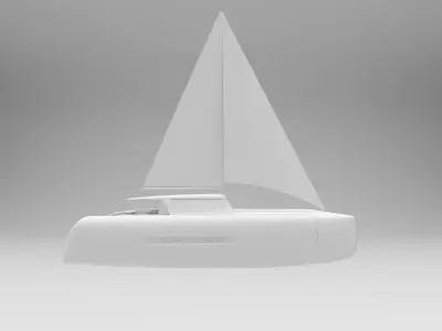 Modern sailing catamaran yacht 3D model