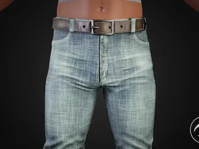 Jeans and Boots Outfit 3D model