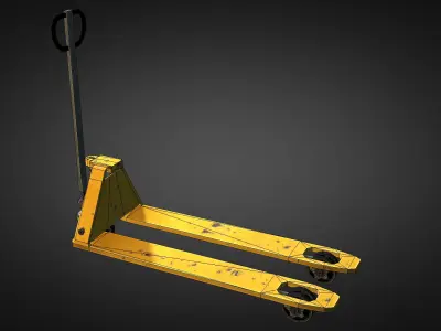 pallet truck and pallet Low-poly 3D model