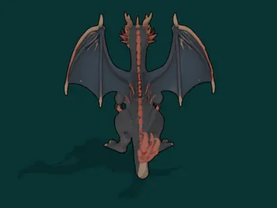 Cartoon evil dragon Low-poly 3D model