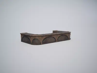 Wood Bar Tavern Low-poly 3D model