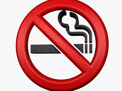 No Smoking Logo Free 3D model