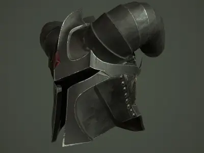Dead knight helmet Low-poly 3D model