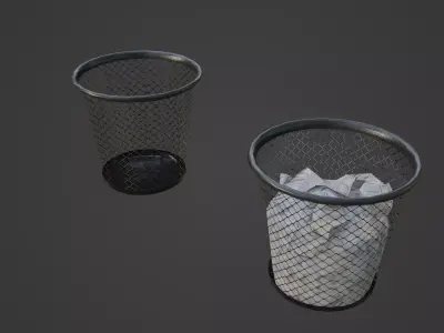 Gameready Trashcan trash can Free low-poly 3D model