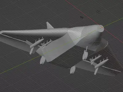 Flying-Wing Concept Jet AIAA DBF JSF Printable STL 3D print model