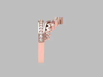 Crown Diamond Ring 3D print model