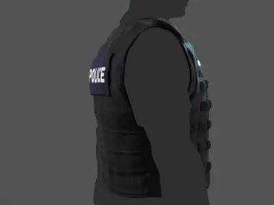 London Police Stab-Proof Vest UK Police Body Armor  Low-poly 3D model