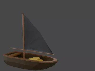 Low-Poly sail boat Free low-poly 3D model
