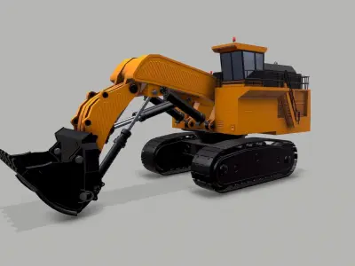Industrial Vehicle Excavator PBR Low-poly 3D model