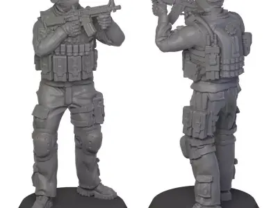 USA modern soldier 2 3D print model
