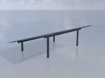 Solar module version 2 width 7260mm tilt angle 15 degrees Low-poly 3D model