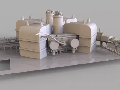 Particle Accelerator separated sector cyclotron  Low-poly 3D model