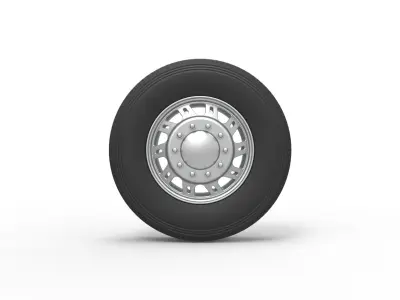 Front custom wheel of semi truck Version 19 Scale 1 to 25 3D print model