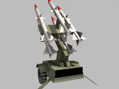 anti aircraft missile battery Low-poly 3D model