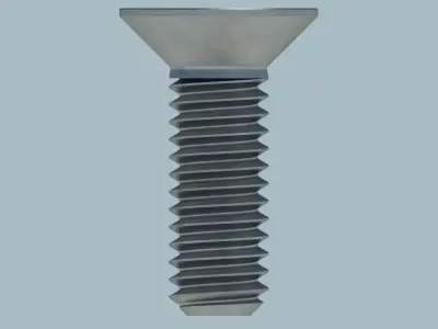 Full thread screw M4 L10 ISO 10642-2020 3D model