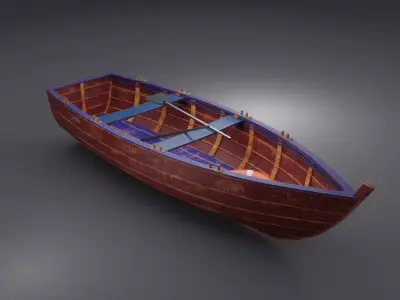 Wooden boat Free low-poly 3D model purchase