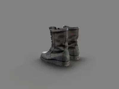 Military Boots Low-poly 3D model get