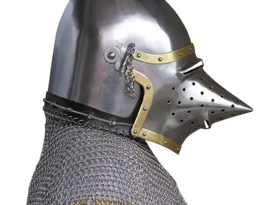 WG 7055 - Bascinet Hundsgugel - DXF Armor Pattern Low-poly 3D model